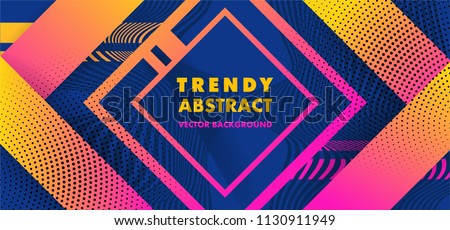 Hipster modern geometric abstract background. Bright blue banner with a trend gradient stripes, textured background. Business template for a bright color. Illusion stripes background. Royalty-Free Stock Photo #1130911949