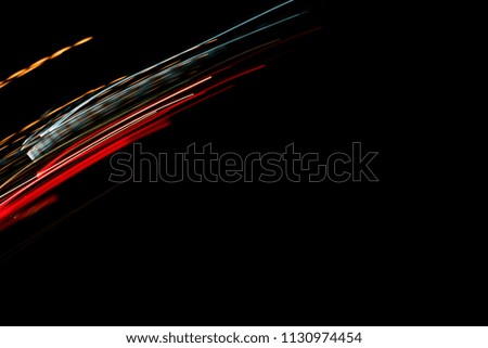 Speed motion abstract background in the dark night,light lines with long exposure