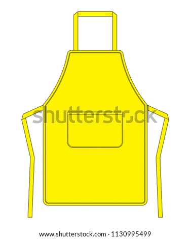 Flat Yellow Apron Vector For Template