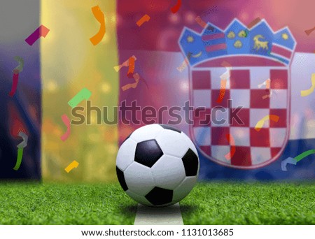 Football match between national Belgium and national Croatia.