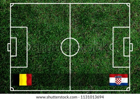 Football match between national Belgium and national Croatia.