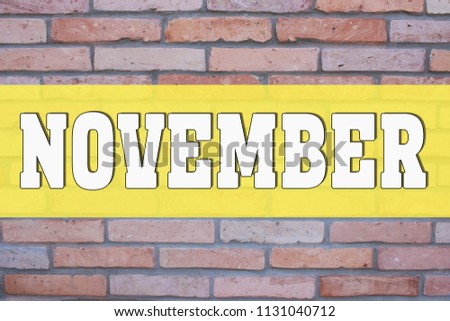 November On red bricks Texture