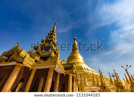The Shwedagon pagoda in Yangon, Myanmar