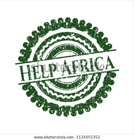 Green Help Africa distress rubber stamp