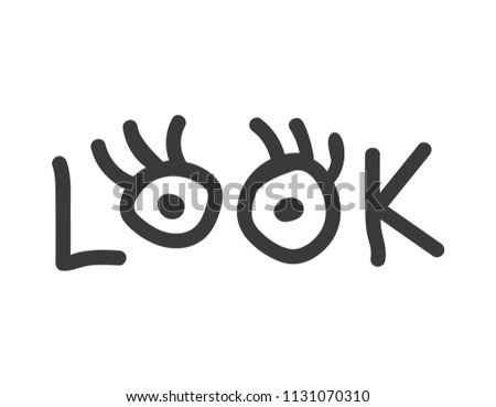 letter look hand drawn vector