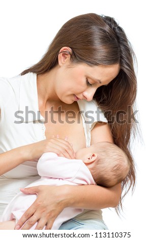 sweet mother breast feeding her infant