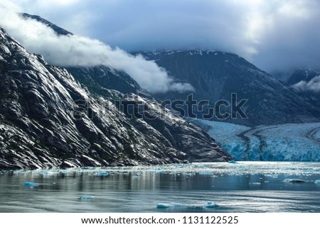 This picture of the Dawes Glacier was taken from a ship in the Tracy Arm Fjord.  