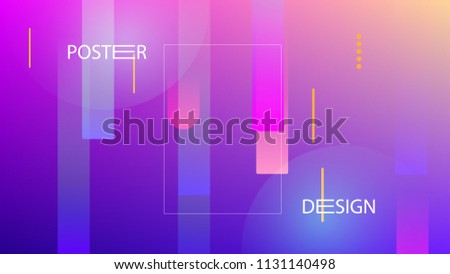 Colorful Background with Simple Fluid Shapes. Holographic Colour Gradient. Cool Abstract Background. Template for Banner, Poster or Flyer Design. Vector Illustration.
