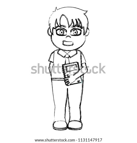 grunge happy boy child with book in the hand
