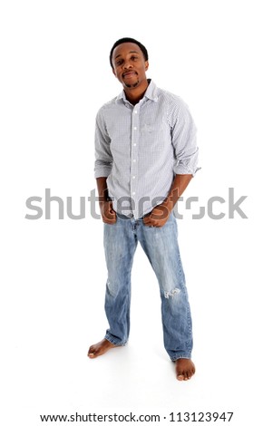 Casual man pictured on a white background