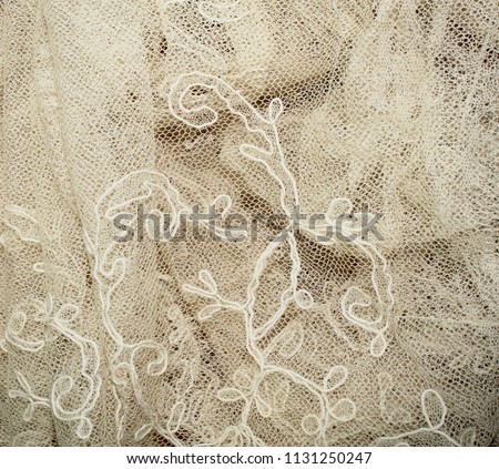 Vintage Edwardian and Victorian White Vintage Lace on Black Background
