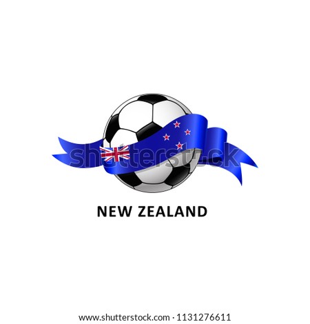 Vector Illustration of a Football – Soccer ball with the New Zealand flag