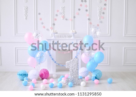 Decoration for holiday party. Party decoration. One year Birthday. Birthday decorations. 