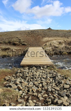 Wooden Bridge Over Small Stream - Klausturvegur Kirkjubæjarklaustur Iceland