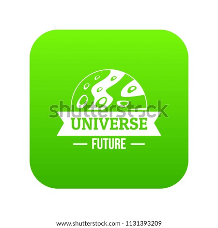 Universe future icon green vector isolated on white background