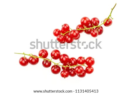 Group of two whole red currant berry string flatlay isolated on white
 Royalty-Free Stock Photo #1131405413