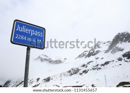 Julier Pass, alpine pass in Switzerland 