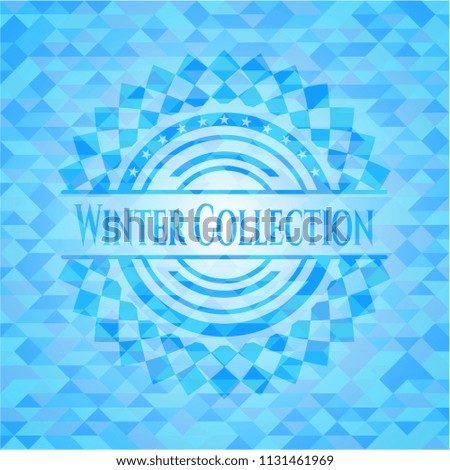 Winter Collection realistic sky blue emblem. Mosaic background