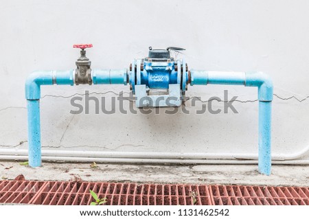 Water circuits and water meters include water pipes that pass through the faucet Royalty-Free Stock Photo #1131462542
