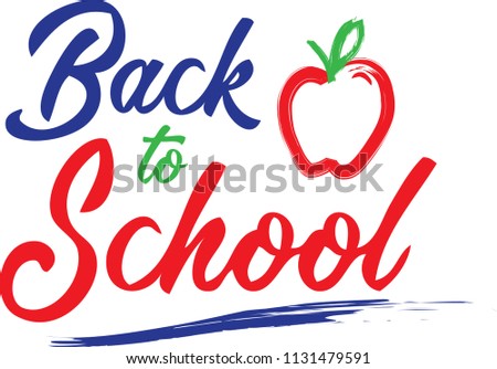 Back to School Logo with Apple