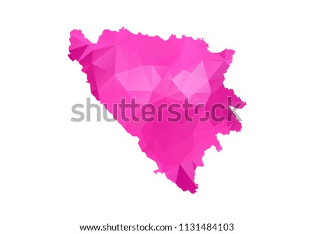 bosnia Herzegovina Cantons Map - Abstract geometric rumpled triangular low poly style gradient graphic on white background , line dots polygonal design for your . Vector illustration