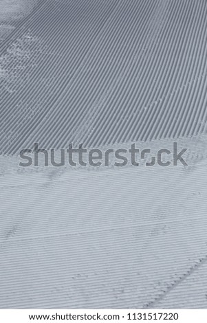 Ski tracks on the snow piste prepared to championat of cross country skiing