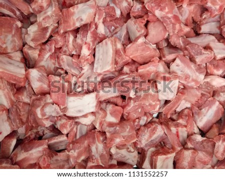 Fresh pork ribs background.