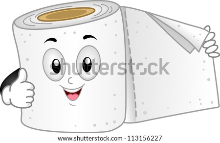 Mascot Illustration of a Toilet Paper Giving a Thumbs Up