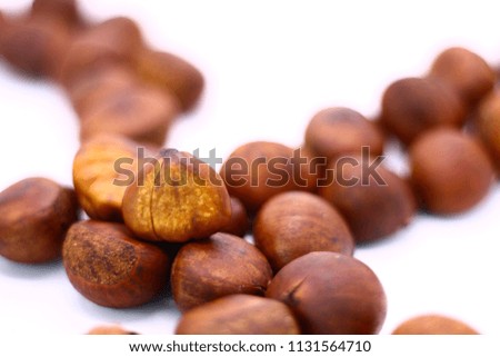Chestnuts isolated on white background in THAILAND.