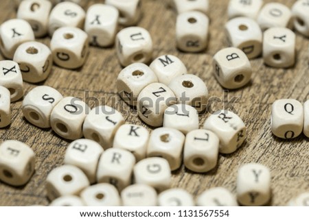 Close up wood alphabet