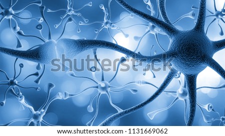 Neurons cells close up Royalty-Free Stock Photo #1131669062