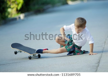 Child on skateboard 
