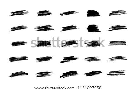 set of the brush strokes, vector illustration