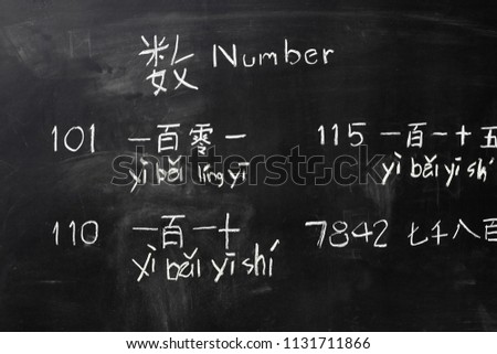 Learning chinese alphabet "pinyin" in class room.