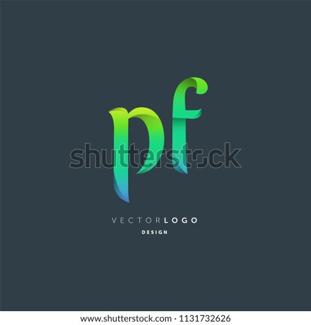 Letters P F logo icon vector template.