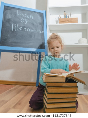 girl, child, elementary school student with a book