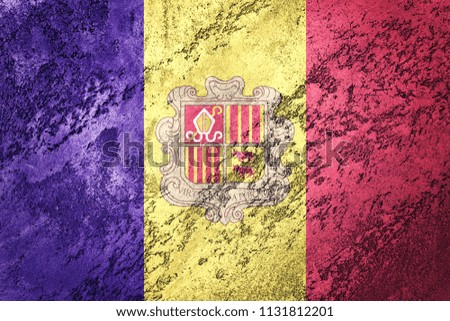 Grunge Andorra flag. Andorra flag with grunge texture.