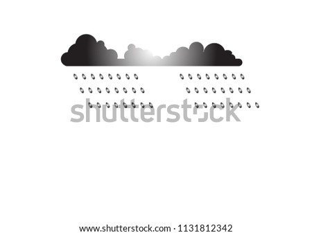 Rain and black cloud isolated on white background.Cloud rain symbol for your web site design, logo, app, UI. Modern forecast storm sign. Weather, internet concept. Vector illustration, EPS10
