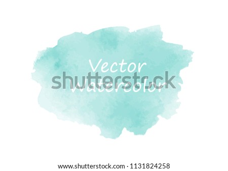 Blue watercolor stain isolated on white background. Vector illustration