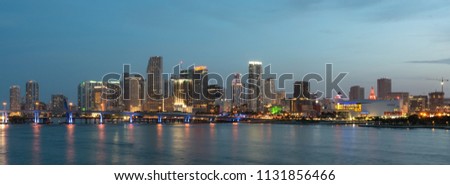 Miami Skyline from McArthur Cause Way bridge.