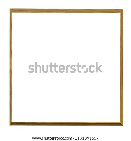 thin wooden square frame isolated on white