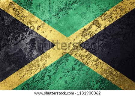 Grunge Jamaica flag. Jamaica flag with grunge texture.