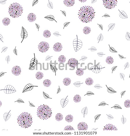 Light Multicolor vector seamless elegant template with leaves and flowers. Modern abstract illustration with leaves and flowers. Doodle design can be used for your web site.