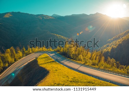 Road in the mountains Royalty-Free Stock Photo #1131915449