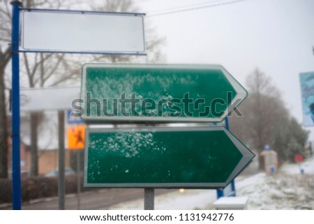 Blank road signs