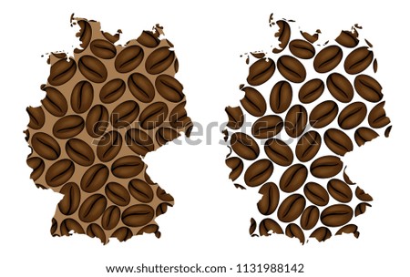Germany -  map of coffee bean, Federal Republic of Germany map made of coffee beans,