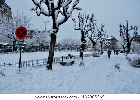 Snow Landscape in Chamonix, France