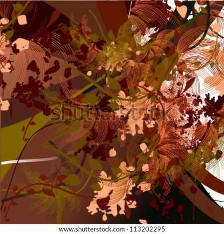 BROWN floral background