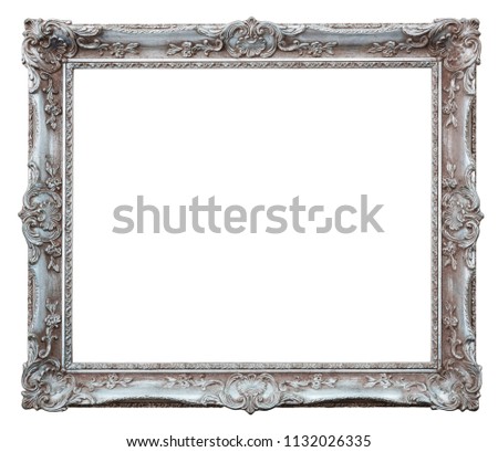 Silver square frame on a white background, isolated
