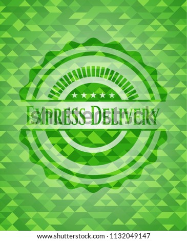Express Delivery green mosaic emblem